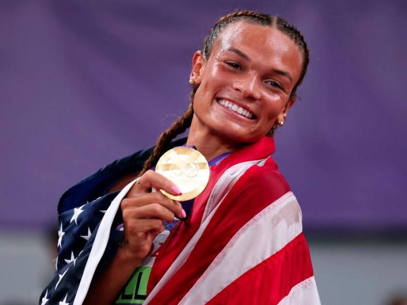 Anna Hall Athlete With Tokyo Medal